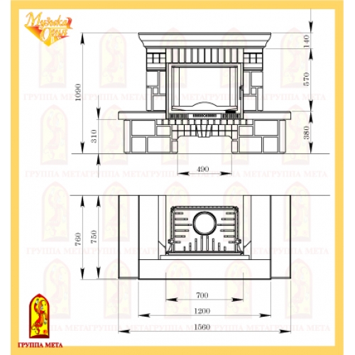 Каминная облицовка Мета Музыка Огня Брио_1 Каминная облицовка Мета Музыка Огня Брио_1