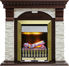 Dimplex Dublin очаг Danville Antique Brass FB2 темный дуб/сланец белый